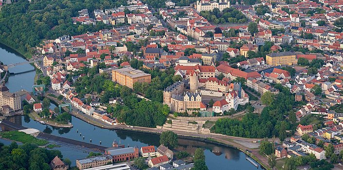 Bernburg von Oben fotografiert