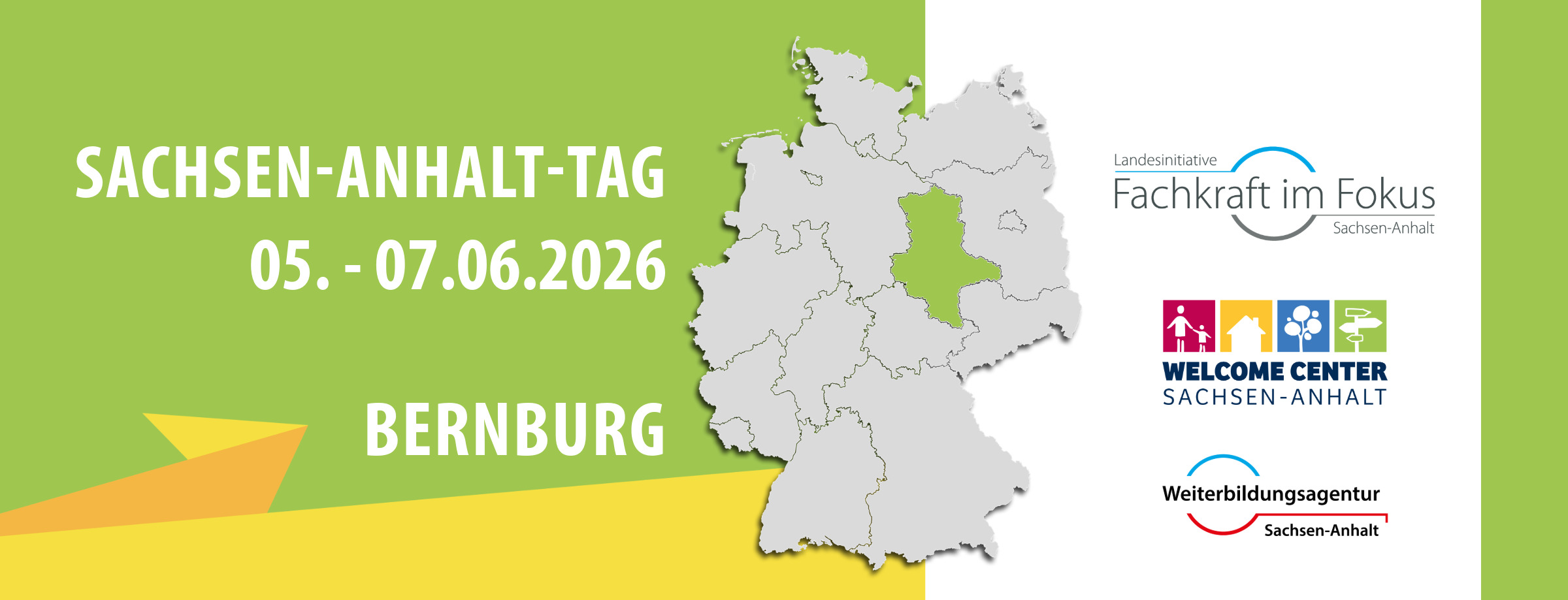 Dargestellt ist die Deutschlandkarte. Das Bundesland Sachsen-Anhalt ist hervorgehoben